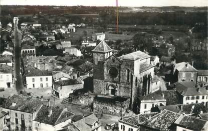 . CPSM FRANCE 32 "Riscle, L'église et l'avenue de l'Adour"