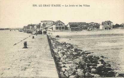 . CPA FRANCE 34 "Le Grau d'Agde, La jetée et les villas"