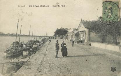 . CPA FRANCE 34 "Le Grau d'Agde, Quai de l'Est"