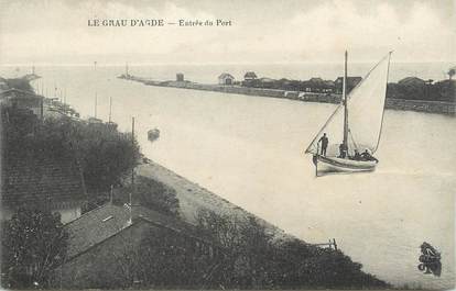 . CPA FRANCE 34 "Le Grau d'Agde, Entrée du port"