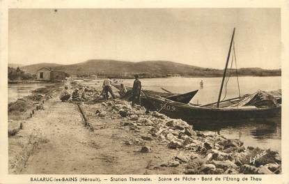 . CPA FRANCE 34 "Balaruc les Bains, Scène de pêche, bord de l'étang de Thau"