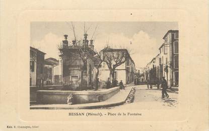 . CPA FRANCE 34 "Bessan, Place de la fontaine"