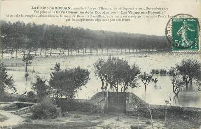 . CPA FRANCE 34 "Bessan, La plaine"/ INONDATIONS