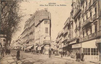 . CPA FRANCE 34 "Béziers, Les allées Paul Riquet et rue Boeldieu"