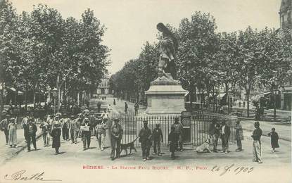 . CPA FRANCE 34 "Béziers, La Statue Paul Riquet"