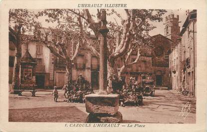 . CPA FRANCE 34 "Cazouls l'Hérault, La place"
