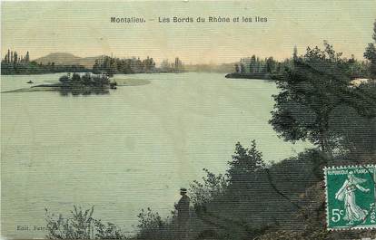 CPA FRANCE 01 "Montalieu, les bords du Rhone et les Iles"