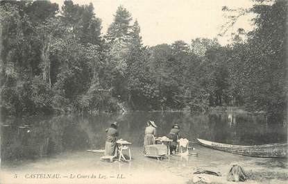 .CPA FRANCE 34 " Castelnau, Le cours du Lez" / LAVEUSE