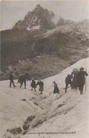 CPA ALPINISME "Chamonix, Glacier des Bossons et l'Aiguille du Midi"