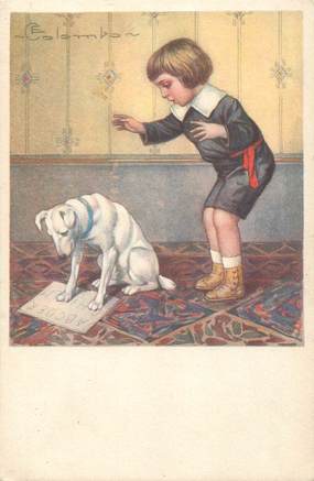 CPA ILLUSTRATEUR COLOMBO E. "Enfant et son chien"