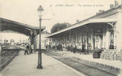 .CPA  FRANCE 34 "Lunel, Vue intérieure de la gare"