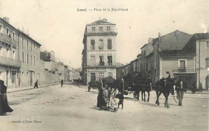 .CPA  FRANCE 34 "Lunel, Place de la République"