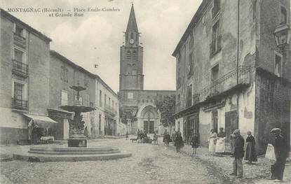 .CPA  FRANCE 34 " Montagnac, Place Emile Combes et grande rue"