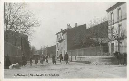 .CPA  FRANCE 34 " Maraussan, Avenue de Béziers"