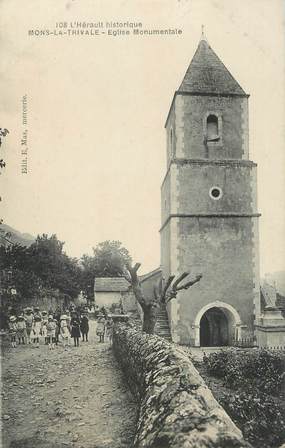 .CPA  FRANCE 34 " Mons la Trivale, église monumentale"