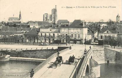 CPA FRANCE 89 "Sens, entrée de la ville par le pont d'Yonne"