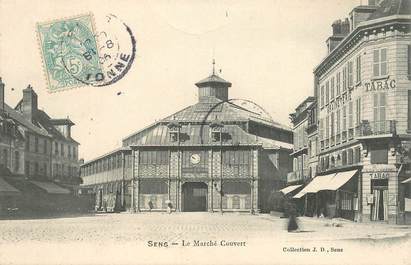 CPA FRANCE 89 "Sens, le marché couvert"