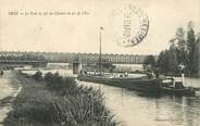 89 Yonne CPA FRANCE 89 "Sens, le pont du chemin de fer" / PENICHE / BATELLERIE