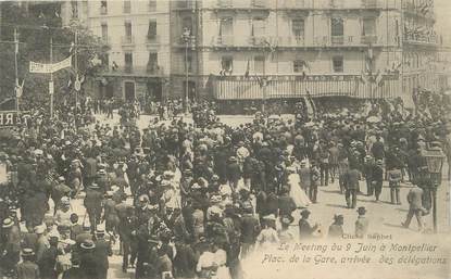 .CPA FRANCE 34 "   Montpellier, Place de la gare, Meeting du 09 juin "