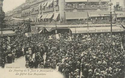 .CPA FRANCE 34 "   Montpellier,  Meeting du 09 juin, défilé rue de Maguelone"