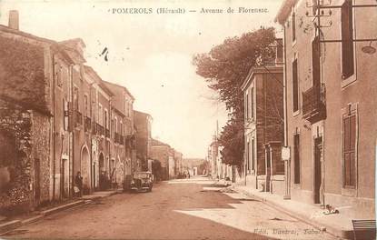 .CPA FRANCE 34 "  Pomérols, Avenue de Florensac"