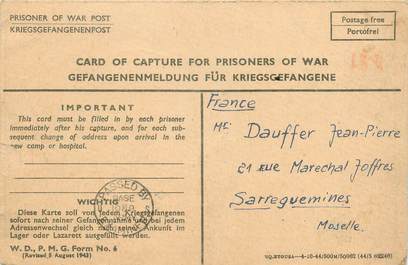 CPSM FRANCE 57 "Sarreguemines" / CARTE DE PRISONNIER