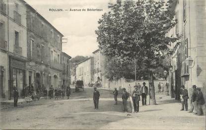 .CPA  FRANCE 34 "  Roujan, Avenue de Bédarieux"