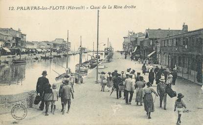 .CPA  FRANCE 34 "  Palavas les Flots,   Quai de la rive droite"