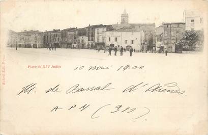 .CPA  FRANCE 34 "  Pézenas,  Place du XIV juillet"