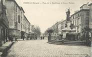 34 Herault .CPA  FRANCE 34 "  Pézenas,  Place de la république et cours Molière"