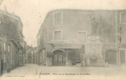 .CPA  FRANCE 34 "  Sigean, Place de la République et Grande Rue"