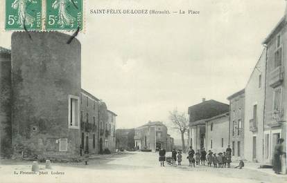 .CPA  FRANCE 34 "  St Félix de Lodez, La place"