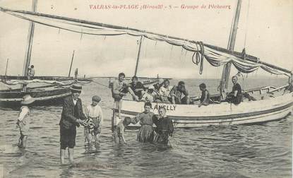 . CPA FRANCE  34 "Valras la Plage, Groupe de pêcheurs"