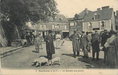 . CPA FRANCE  35 "Combourg, Le marché au porcs"