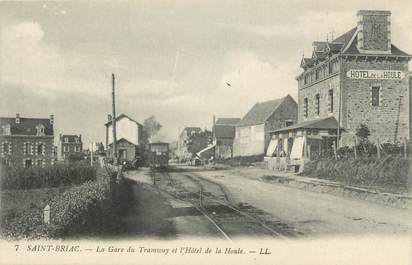 . CPA FRANCE  35  "St  Briac, La gare du tramway et Hôtel de la Houle"