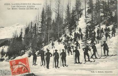 . CPA FRANCE  73 "Lanslebourg, Les skieurs alpiins, le Mont Cenis"
