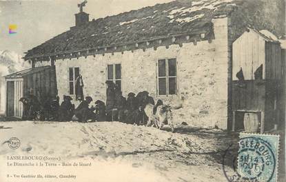 . CPA FRANCE  73 "Lanslebourg, Le dimanche à la Turra, bain de Lézard"