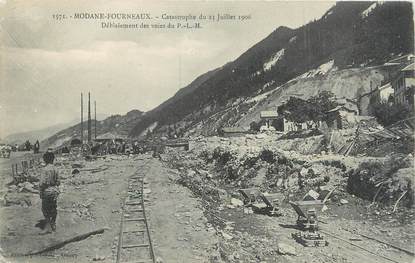 . CPA FRANCE  73 " Modane - Fourneaux,  Catastrophe  du 23 juillet 1906, déblaiement des voies"