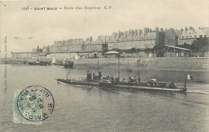 CPA FRANCE 35 "Saint Malo, sortie d'un torpilleur"