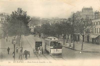 CPA FRANCE 76 "Le Havre, Rond Point de Graville" / TRAMWAY