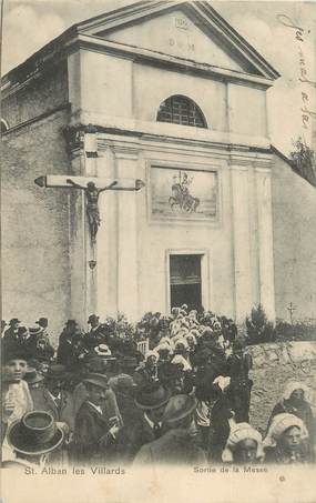 . CPA   FRANCE  73 "St Alban les Villards, L'église sorite de messe"