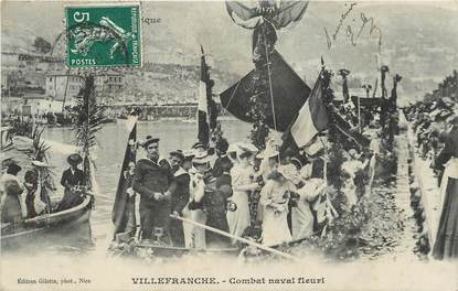 CPA FRANCE 06 "Villefranche sur Mer, combat naval fleuri "