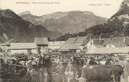 . CPA   FRANCE  74 " Thones,  Place du Champ de foire" 