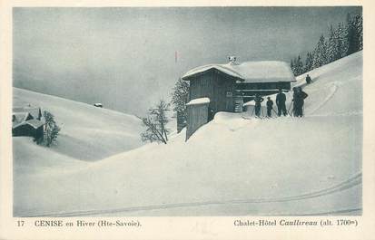 .CPA FRANCE 74 "  Cenise en hiver, Chalet  Hôtel Caullireau"