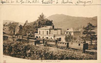 .CPA FRANCE 12 "Aubin, La gare" /TRAIN
