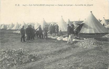 .CPA FRANCE 12 "La Cavalerie, Camp du Larzac la veille du départ"