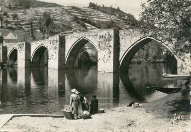 .CPSM FRANCE 12 "'Entraygues, Pont gothique sur la Truyère"