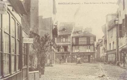 .CPA  FRANCE 12 "Marcillac, Place du centre  et rue de l'Hospice"