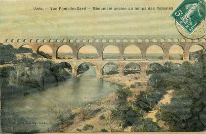 CPA FRANCE 30 "Uzès, vue Pont du Gard, monument ancien au temps des romains"