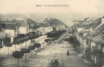 .CPA  FRANCE 12 "Najac, La grande rue et le château"